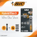 Bic Hybrid Flex 5 Disposable Shaver Consists Handle 1s + Nano Tech Blade 5s