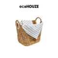 Houze Hyacinth Woven Basket With Handles (Stain*Resistant + Foldable) 1s