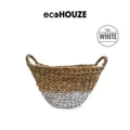 Houze Hyacinth Woven Boat Basket With Handles (Stain*Resistant + Foldable) 1s