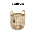 Houze Seagrass Round Small Basket With Handles (Stain*Resistant + Foldable) 1s