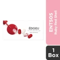 Edgeu Real Gel Nail Strips Ent505 Ruby Red Shell (Semi-baked + Ultra Glossy + Long-lasting + Salon Quality) 1s