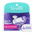 Gillette Venus Deluxe Smooth Swirl & Platinum Blade Refill (Designed To Avoid Rust) 4s