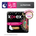 Kotex Luxe Skin Comfort Ultrathin Night Sanitary Pad Wing 28cm (For Heavy Flow) 14s