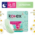 Kotex Anti-bacterial Soft Herbal Ultrathin Night Sanitary Pad Wing 28cm (For Heavy Flow) 14s