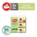 Huggies Clean Care Baby Wipes 3 Packs X 80 Wipes
