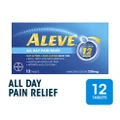 Aleve Naproxen Sodium 220mg All Day Pain Relief Lasts Up To 12 Hours (Relief Joint & Muscle Pain) 12s