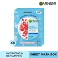 Garnier Hydra Bomb Pomegranate Super Hydrating Replumping Serum Mask Sheets (For Dehydrated Skin) 8s