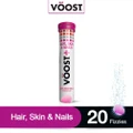 Voost Hair Skin Nails Effervescent Vitamin Tablet Strawberry Kiwi (Support Hair + Skin + Nail) 20s