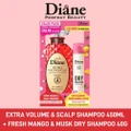 Moist Diane Perfect Beauty Extra Volume And Scalp Shampoo 450ml + Dry Shampoo Fresh Mango And Musk (Instantly Refreshes Oily Hair And Scalp) 40g
