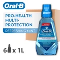 Oral-b Pro Health Multi Protection Refreshing Clean Mint Anti-plaque Mouth Rinse 6 X 1l Carton