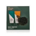 Groom Room Wash + Scrub 150ml Duo Packset Consists Exfoliating Shower Gel + 2 In 1 Hair & Body Wash + Body Puff 1s