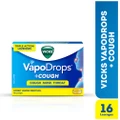 Vicks Vapodrops + Cough Honey Lemon Menthol Lozenges (Relieve Cough, Clear Blocked Nose And Soothe Sore Throat) 16s