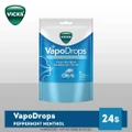 Vicks Vapodrops Lozenges Cooling Peppermint (Clears The Nose & Soothes The Throat) 24s