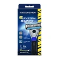 Watsons Men 5 System Razor (Close Shave, Moisturising Strip For Sensitive Skin) 1 Handle + 2 Cartridges, Hanger Inclusive