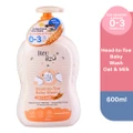 Bzu Bzu Head To Toe Baby Wash Oat & Milk (Designed For Newborn And Sensitive Skin) 600ml