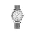 นาฬิกาข้อมือผู้หญิงแฟชั่น รุ่น NF5028 A สีเงิน หน้าปัดขาว สายสแตนเลสสตีล กันน้ำ ระบบอนาล็อก