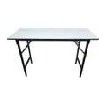 โต๊ะพับอเนกประสงค์หน้าเมลามีนขาดำ ขนาด 150 ซม. สีขาว