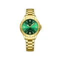 นาฬิกาข้อมือผู้หญิงแฟชั่น รุ่น NF5022 F สีทอง หน้าปัดเขียว สายสแตนเลสสตีล กันน้ำ ระบบอนาล็อก