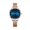 นาฬิกาข้อมือผู้หญิง JA-1058 C สีโรสโกลด์ หน้าปัดสีน้ำเงิน