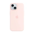 เคสซิลิโคนสำหรับ iPhone 15 พร้อม MagSafe (สีชมพูสว่าง)