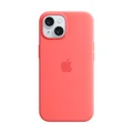 เคสซิลิโคนสำหรับ iPhone 15 พร้อม MagSafe (สีชมพูกวาวา)