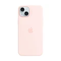 เคสซิลิโคนสำหรับ iPhone 15 Plus พร้อม MagSafe (สีชมพูสว่าง)