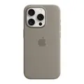 เคสซิลิโคนสำหรับ iPhone 15 Pro พร้อม MagSafe (สีเทาโคลน)