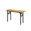 โต๊ะพับเอนกประสงค์ท็อปไม้ มีชั้นวางของ Beech - Brown