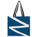 กระเป๋าผ้ากระสอบ (Size M, สีน้ำเงิน-ขาว)