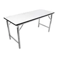 โต๊ะพับขาโครมหน้าโฟเมก้า ขนาด 150 x 60 ซม. สีขาว