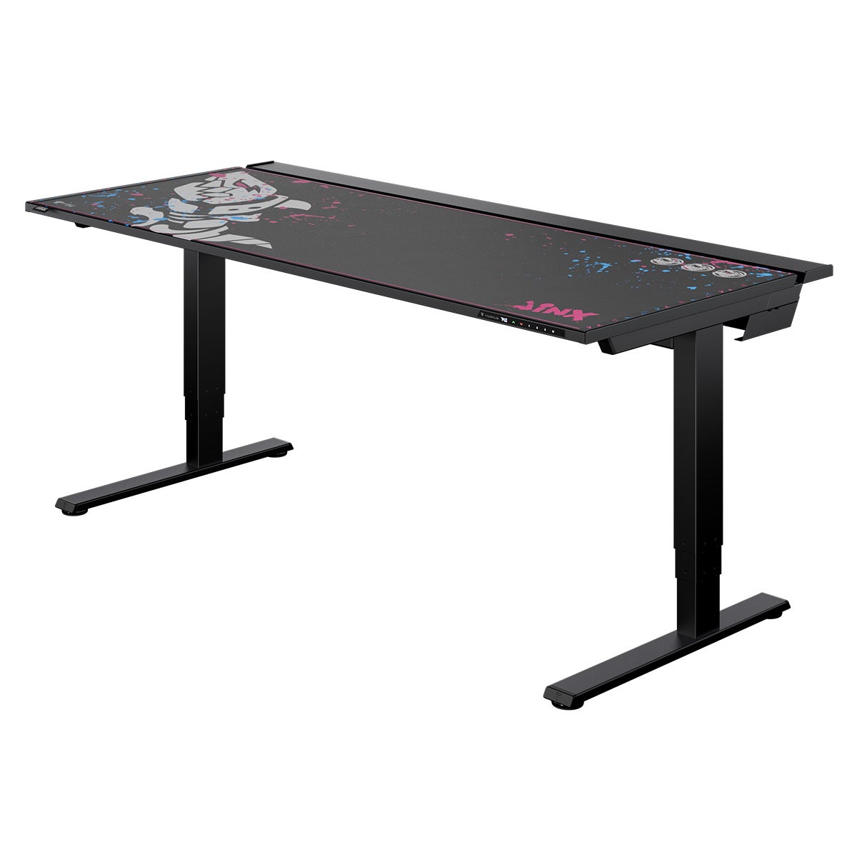Secretlab MAGNUS Pro XL Sit-to-Stand Metal Desk - League of Legends Jinx - 1.7m (70") XL - Integrated Power Column & Cable Management