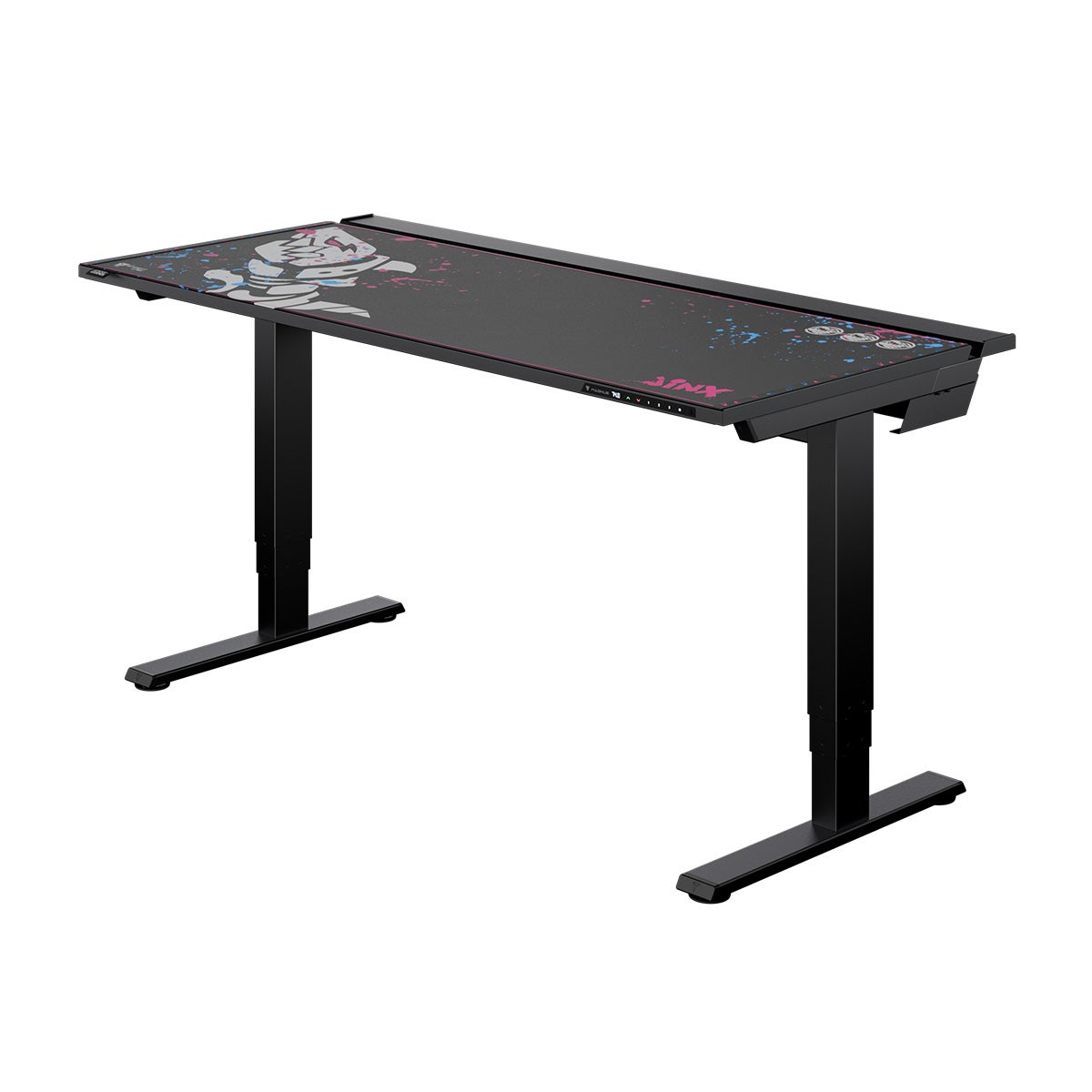 Secretlab MAGNUS Pro Sit-to-Stand Metal Desk - League of Legends Jinx Edition - 1.5m (59") Regular - Integrated Power Column & Cable Management