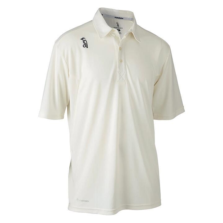Junior's Pro Active Short Sleeve Cricket Shirt, White / 10