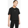 Girl's Sportswear T-Shirt, Black / S