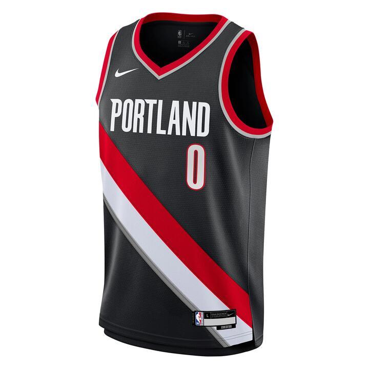 Junior's NBA Portland Trail Blazers Damian Lillard Icon Swingman Jersey, Black / XL