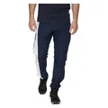 Men's Taper Leg Stripe Cuffed Trackpants, Blue / L