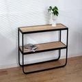 Christina Console Table - Ash Timber and Black Metal Frame