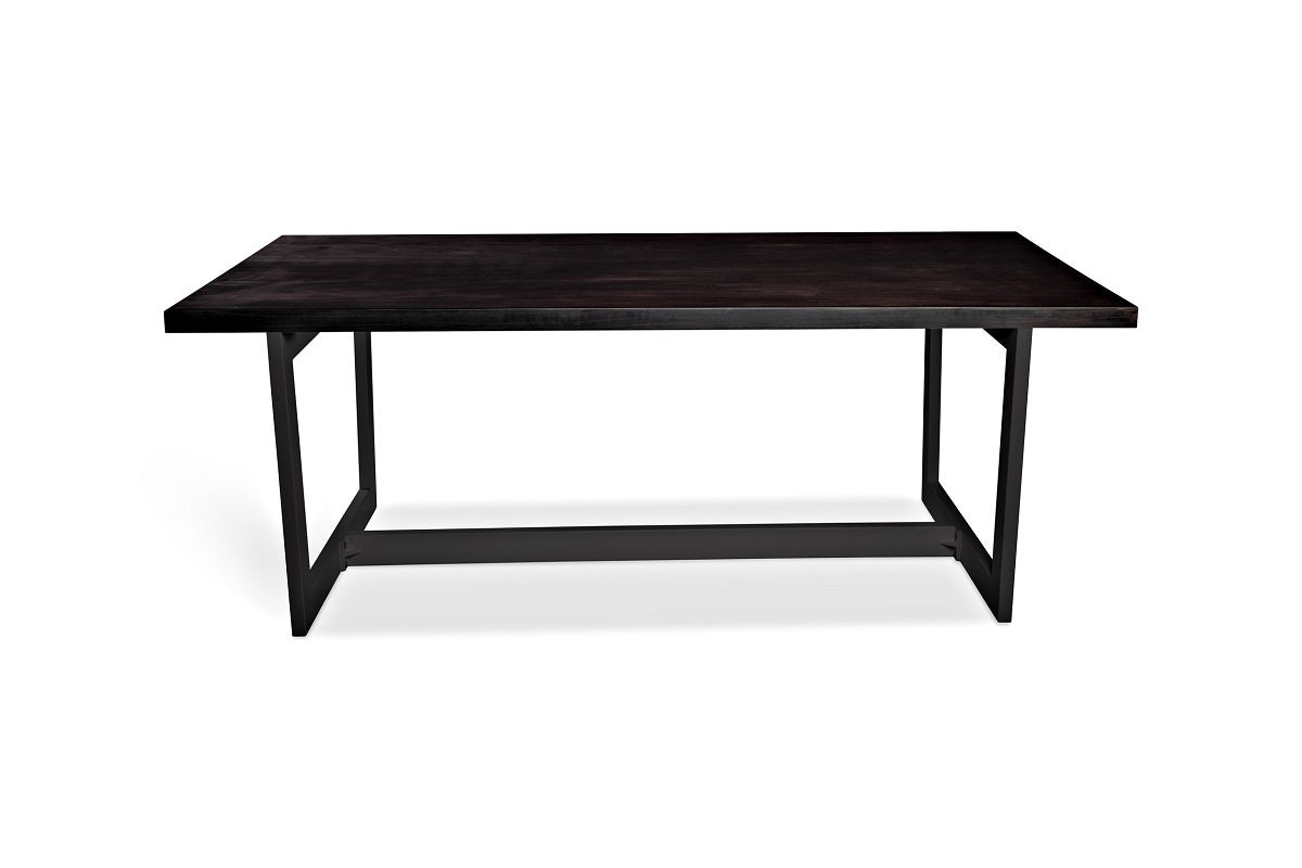 Svea Black Elm Dining Table 200 cm - Solid Timber Slab
