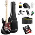 Donner DST-152 39 Inches Electric Guitar Kit HSS Pickup Coil Split Solid Body Electric Guitar with Amp/Bag/Accessories - Black