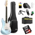 Donner DST-152 39 Inches Electric Guitar Kit HSS Pickup Coil Split Solid Body Electric Guitar with Amp/Bag/Accessories - Blue