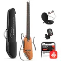 Donner HUSH-I Mute Acoustic-Electric Guitar Kit for Travel Silent Practice - Mahogany / Guitar