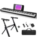 Eastar EP-10 Foldable Semi-Weighted Full Size 88-Key Portable Electric Piano - Piano + Stand