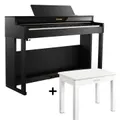 Donner DDP-400 88 Weighted Key Progressive Hammer Action Digital Piano with Furniture Stand & 3 Pedal for Professional - Piano + White Bench