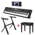 Donner DEP-20 Portable Keyboard Piano 88-Key Weighted with Sustain Pedal - Piano + Bench + Srand