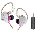 KZ ZSN Pro Wired Earphone Hybrid Technology In-ear HiFi Bass Earbuds with Mic - Purple