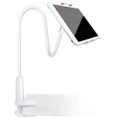 Gooseneck Phone Tablet Holder Flexible Holder for Bed-lazy Arm 360 Adjustable Clam Bracket Stand 80cm - White