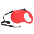 DOGNESS Reflective Retractable Dog Leash, One Button Brake & Lock Anti-Slip Handle, Strong Nylon Ribbon Tape - M Red