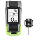 3-in-1 Bicycle Speedometer Wireless USB Rechargeable Double T6 LED Bike Light Bike Computer with Alarm Horn - Green