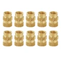 TWO TREES 10pcs M5 Mellow Brass Hot Melt Insert Nuts, SL-Type Double Twill Knurled Nuts