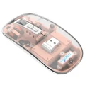 HXSJ T900 2.4G & Bluetooth Wireless Mouse 800-2400 DPI Adjustable RGB Light Mute Click - Pink